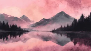 Alternative view of Tranquil Twilight Mountain Reflections