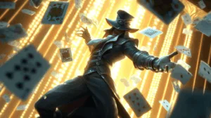 Alternative view of Twisted Fate - Charismatic Gambler of Enchantment Wall Mural