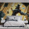 Twisted Fate from League of Legends performing magic with flying cards