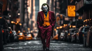 Alternative view of Urban Jester in Neon Dreams Wall Mural
