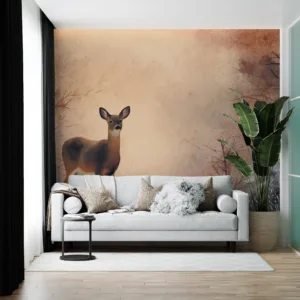 Deer standing in a snowy landscape||