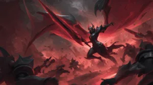 Alternative view of Aatrox - Charge of the Dark Warrior Wall Mural