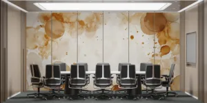 Abstract design with circular shapes and brown tones||