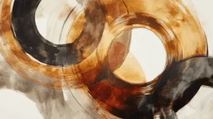 Alternative view of Abstract Overlapping Circles Artwork Wall Mural