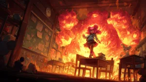 Alternative view of Annie - Unleash the Flames of Chaos Wall Mural