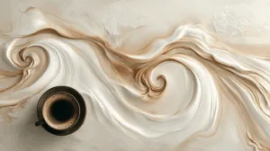 Alternative view of Artistic Coffee Swirls Wall Mural