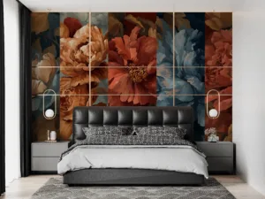 Artistic floral compositions with soft cream|deep reds||