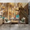 Azir in a grand ancient temple setting|surrounded by armored figures|showcasing power and mystery.
