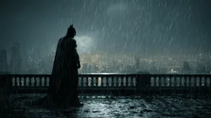 Alternative view of Batman - Dark Hero on a Gothic Rooftop Wall Mural