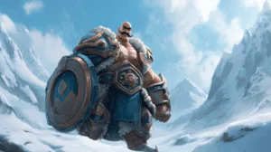 Alternative view of Braum - The Guardian of the Frosty Peaks Wall Mural