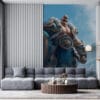 Braum from League of Legends standing in a snowy landscape