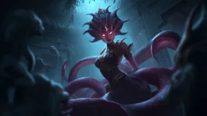 Alternative view of Cassiopeia - Enigmatic Serpent in Shadows Wall Mural