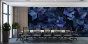 Close-up of blue and purple flowers with a shimmer|creating a magical floral scene.|