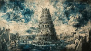 Alternative view of Celestial Tower of Babel Wall Mural