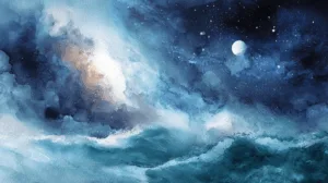Alternative view of Celestial Waves and Starry Night Wall Mural
