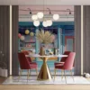 Charming bakery storefront with pastel colors and inviting atmosphere.||