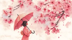 Alternative view of Cherry Blossom Dreamer Wall Mural