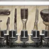 Hand-drawn illustration of classic grooming tools on aged paper.||