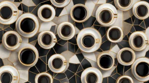 Alternative view of Coffee Cup Collection Wall Mural