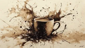 Alternative view of Contemporary Coffee Cup Artwork Wall Mural