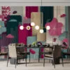 Abstract floral design in pink