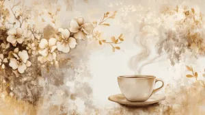 Alternative view of Cozy Coffee Cup Art Wall Mural