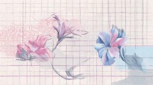 Alternative view of Delicate Floral Dream Wall Mural