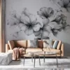 Delicate floral sketch in graphite style on a white background.||