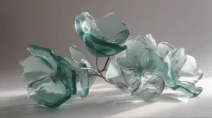 Alternative view of Delicate Glass Flowers Wall Mural