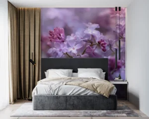 Close-up view of lilac flowers with delicate petals and vibrant colors||
