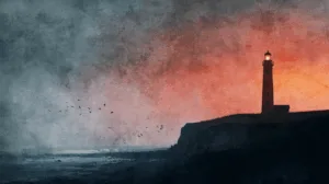 Alternative view of Dramatic Coastal Lighthouse Wall Mural