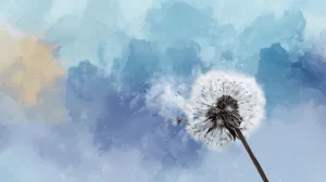 Alternative view of Dreamy Dandelion Puff Wall Mural