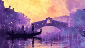 Alternative view of Dreamy Gondola Escape Wall Mural