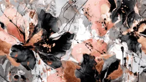 Alternative view of Elegant Abstract Floral Design Wall Mural