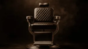 Alternative view of Elegant Barber Chair Wall Mural