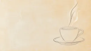 Alternative view of Elegant Coffee Cup Illustration Wall Mural