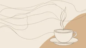Alternative view of Elegant Coffee or Tea Cup Illustration Wall Mural