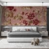 Elegant floral antique damask design in shades of pink