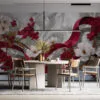Elegant floral arrangement on a marble background