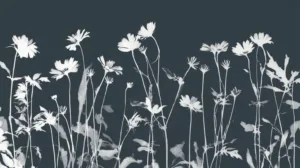 Alternative view of Elegant Floral Silhouettes Wall Mural