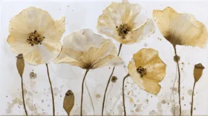 Alternative view of Elegant Golden Poppies Wall Mural
