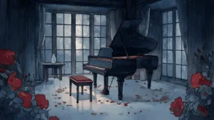 elegantly decorated interior with rose petals.