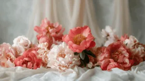 Alternative view of Elegant Peony Arrangement Wall Mural