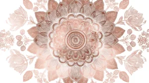 Alternative view of Elegant Rose Gold Floral Mandala Wall Mural