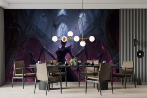 Elise from League of Legends in a gothic setting with spider-like features||