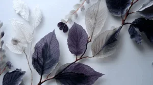 Alternative view of Ethereal Leaves Arrangement Wall Mural