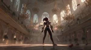 poised for combat with a rapier