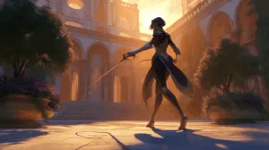 Alternative view of Fiora - Ready for the Duel Wall Mural