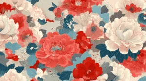 Alternative view of Botanical Whimsy Floral Tapestry Wall Mural