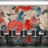 Vibrant floral pattern wallpaper mural